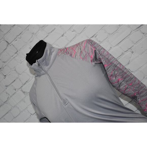 Nike Pro Combat Shirt Womens Size Medium Fitted 1/4 Zip Dri-Fit Performance Gray - Picture 1 of 8